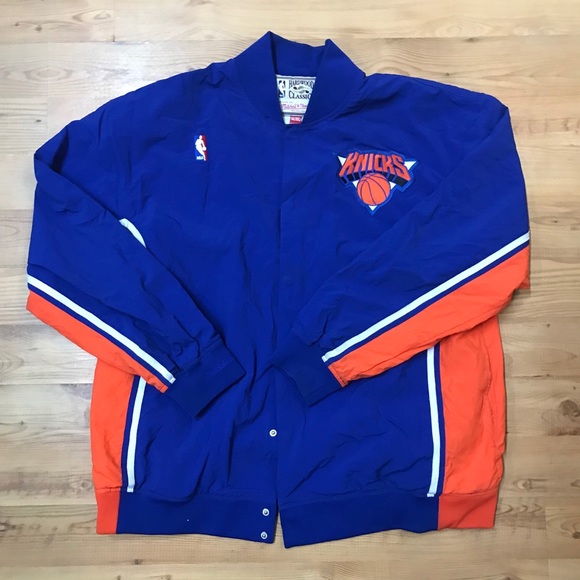 mitchell and ness knicks warm up jacket